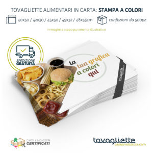 Stampa Tovagliette Alimentari Personalizzate a Colori