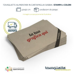 Tovagliette di Carta Paglia Personalizzate - 2 colori