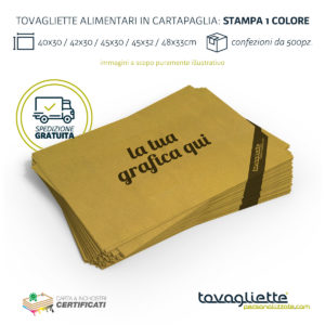 Tovagliette Personalizzate su Carta Paglia 1 colore