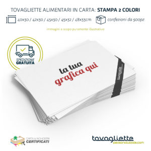 Tovagliette Personalizzate Ristorante con Logo su Carta Alimentare