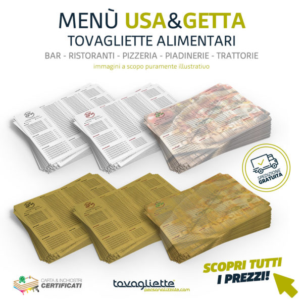 Tovagliette "MENÙ USA&GETTA" - TovagliettePersonalizzate.com