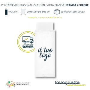 Portaposate in Carta Bianca Personalizzati - TovagliettePersonalizzate.com
