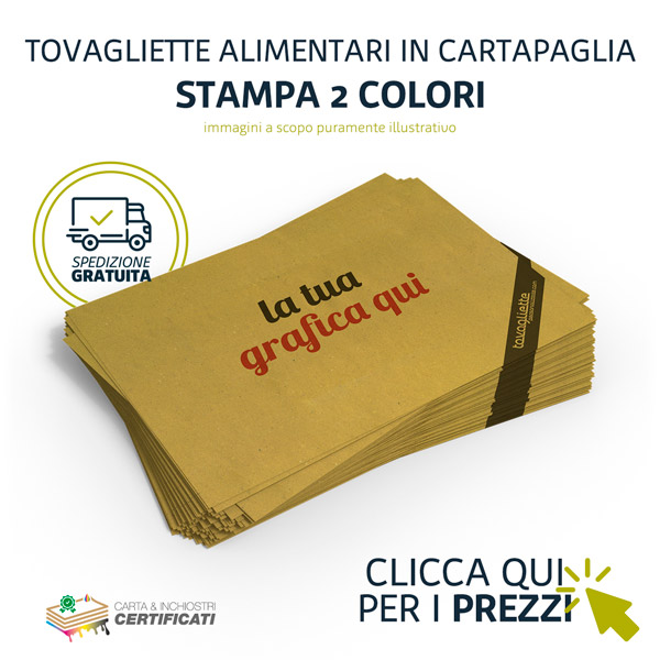Tovagliette alimentari in carta paglia con stampa a 2 colori