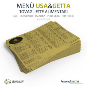 Tovaglietta Personalizzata: menù pizzeria ristorante "Mediterraneo" - Chieti - TovagliettePersonalizzate.com