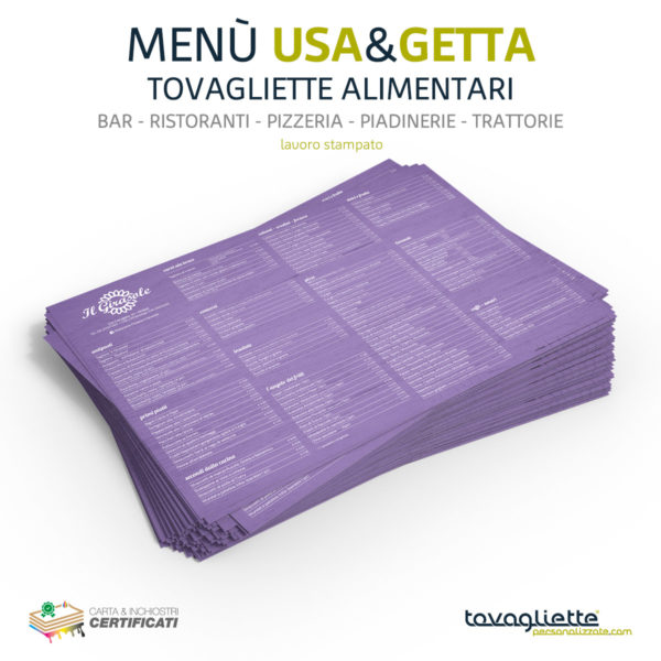 Tovaglietta stampata su carta certificata econimiche tovagliette personalizzate