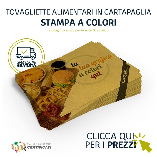 Stampa tovagliette in carta paglia o alimentare