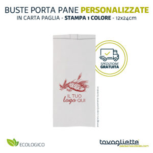 Buste porta pane personalizzate 12x24 cm - bianche
